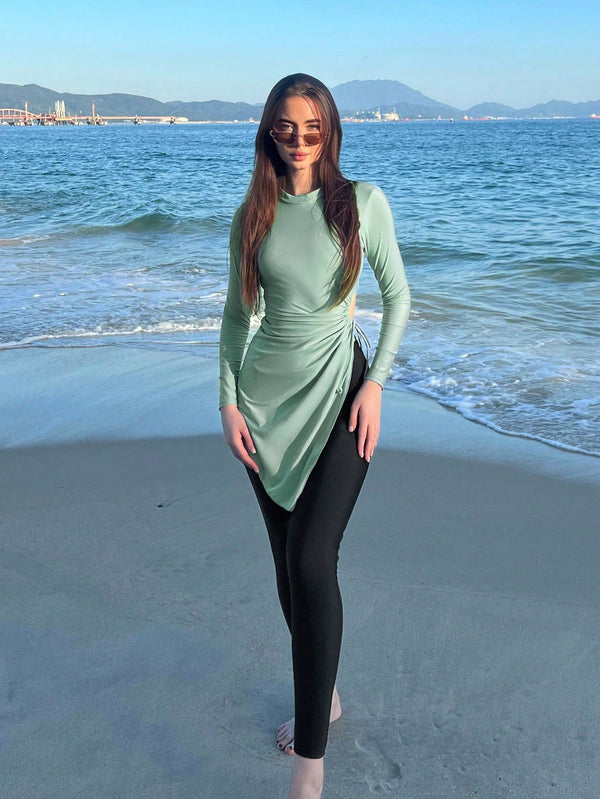 Long-sleeved and long-pants two-piece sun protection one-piece swimsuit UPF50+ Rash Guard